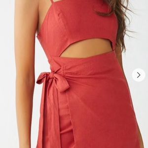 Forever21 Red Wrap Cutout Dress